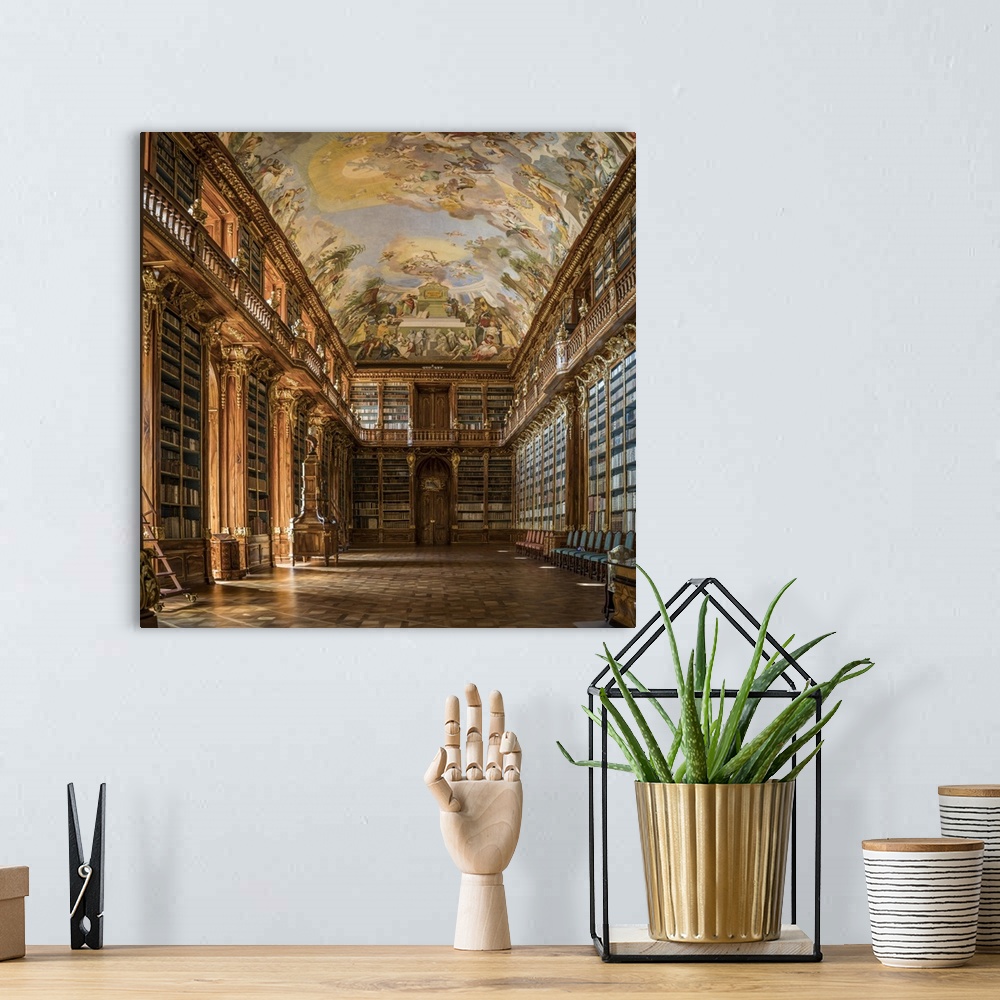 A bohemian room featuring Philosophical hall of Strahov library in Strahov Monastery, Prague, Bohemia, Czech Republic