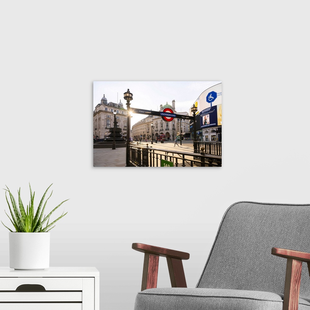 A modern room featuring Piccadilly Circus, London, England, UK