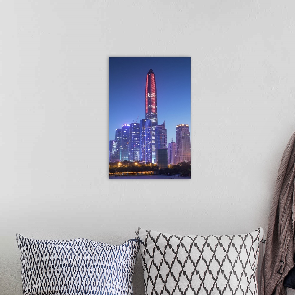 A bohemian room featuring Ping An International Finance Centre (world's 4th tallest building in 2017 at 600m) and Civic Squ...