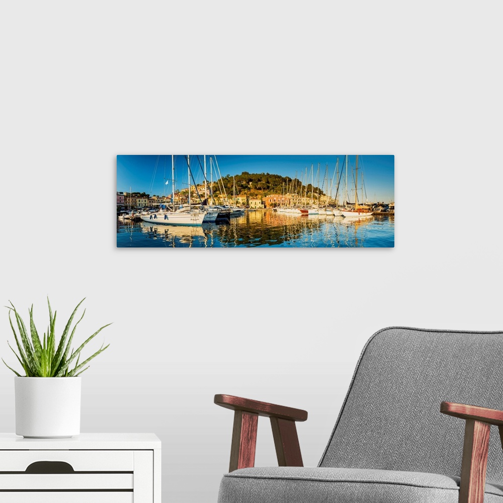 A modern room featuring Porto Azzuro, Elba, Tuscany, Italy