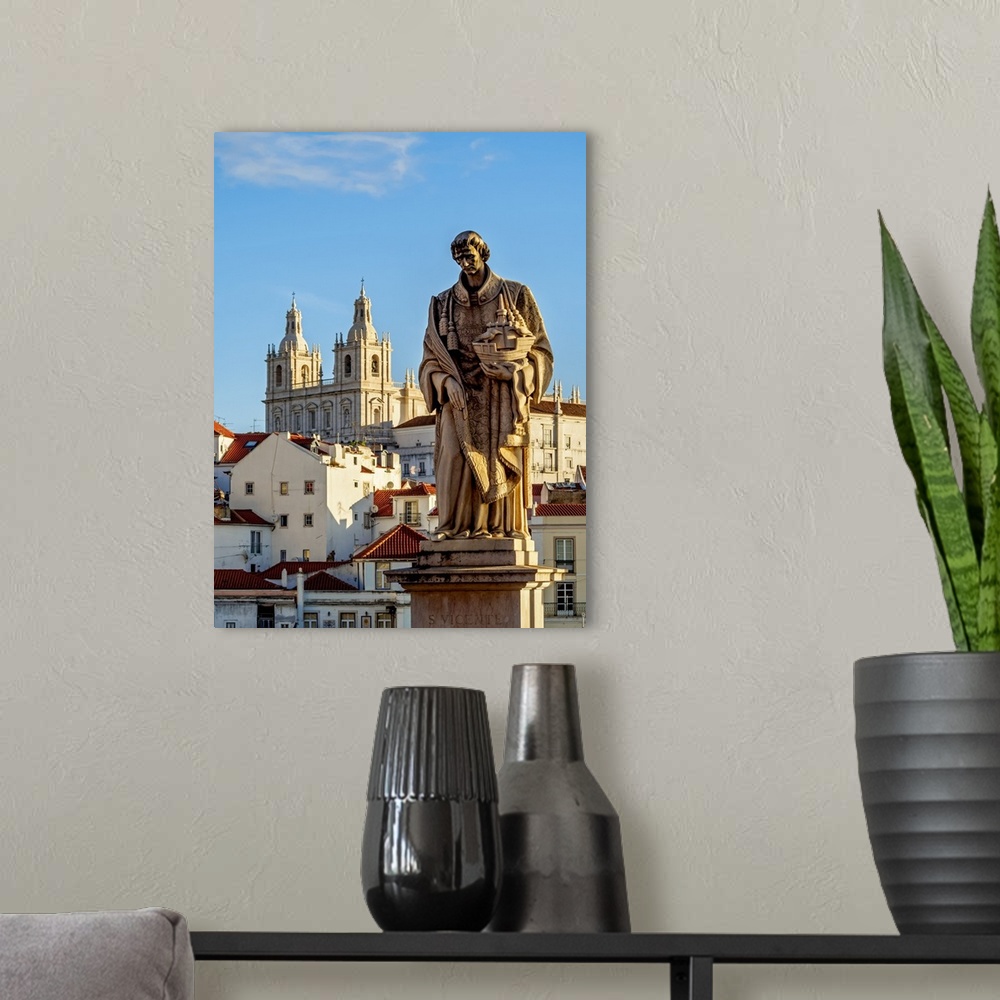 A modern room featuring Portugal, Lisbon, Statue of Sao Vicente and the Monastery of Sao Vicente de Fora.