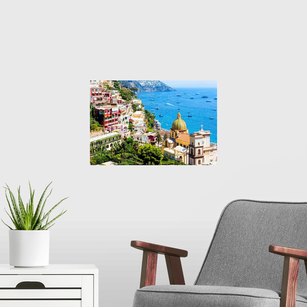 A modern room featuring Positano, Amalfi Coast, Salerno Province, Campania, Italy