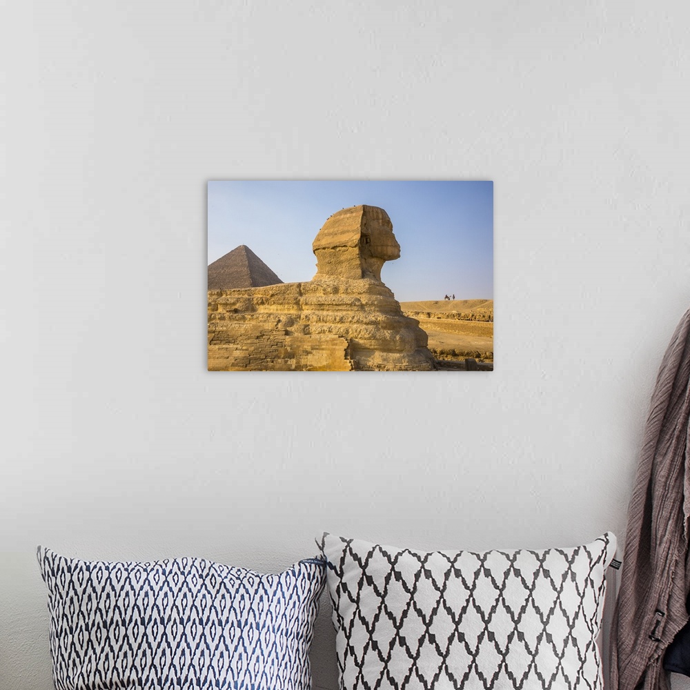 A bohemian room featuring Pyramid of Cheops and the Sphinx, Giza, Cairo, Egypt.