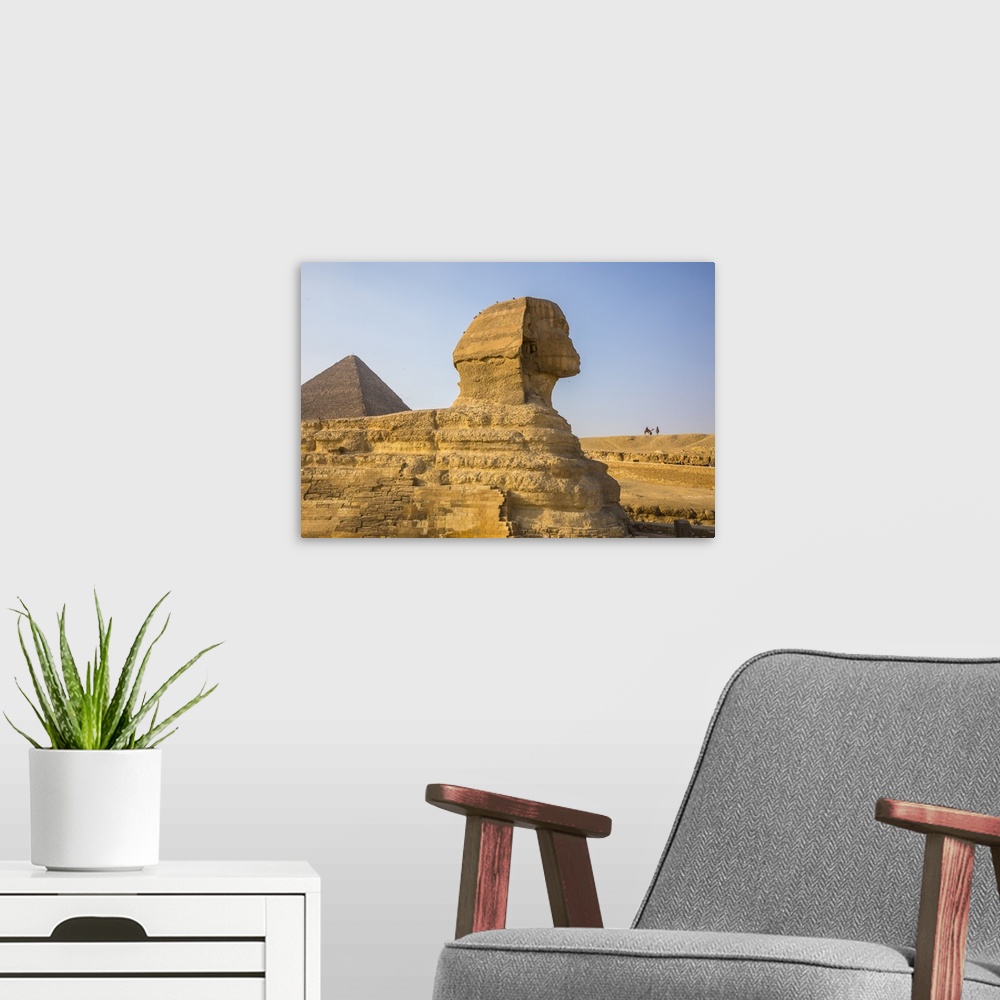 A modern room featuring Pyramid of Cheops and the Sphinx, Giza, Cairo, Egypt.