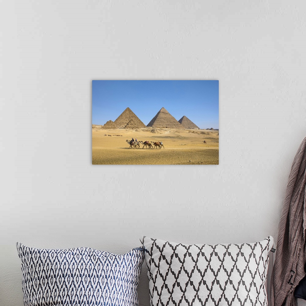 A bohemian room featuring Pyramids of Giza, Giza, Cairo, Egypt.