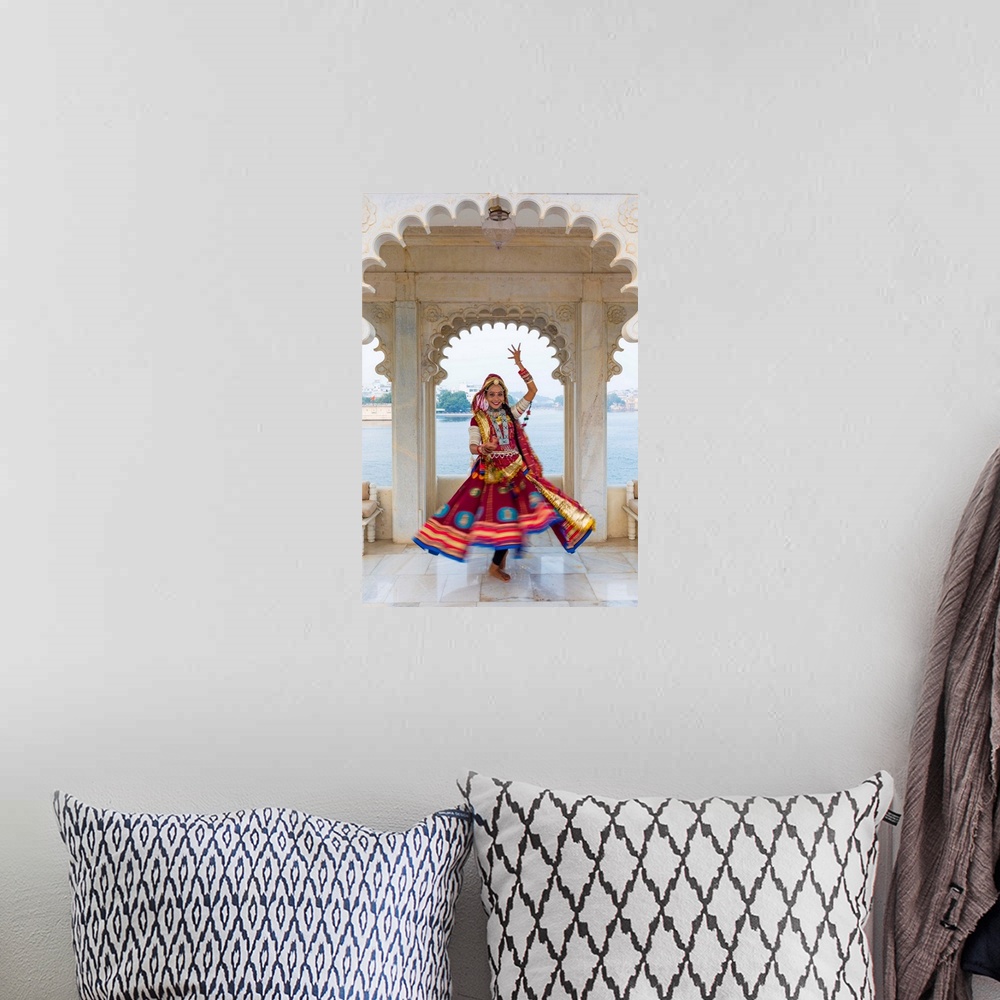 A bohemian room featuring Rajasthani Dancer, Taj Lake Palace, Lake Pichola, Udaipur, Rajasthan, India