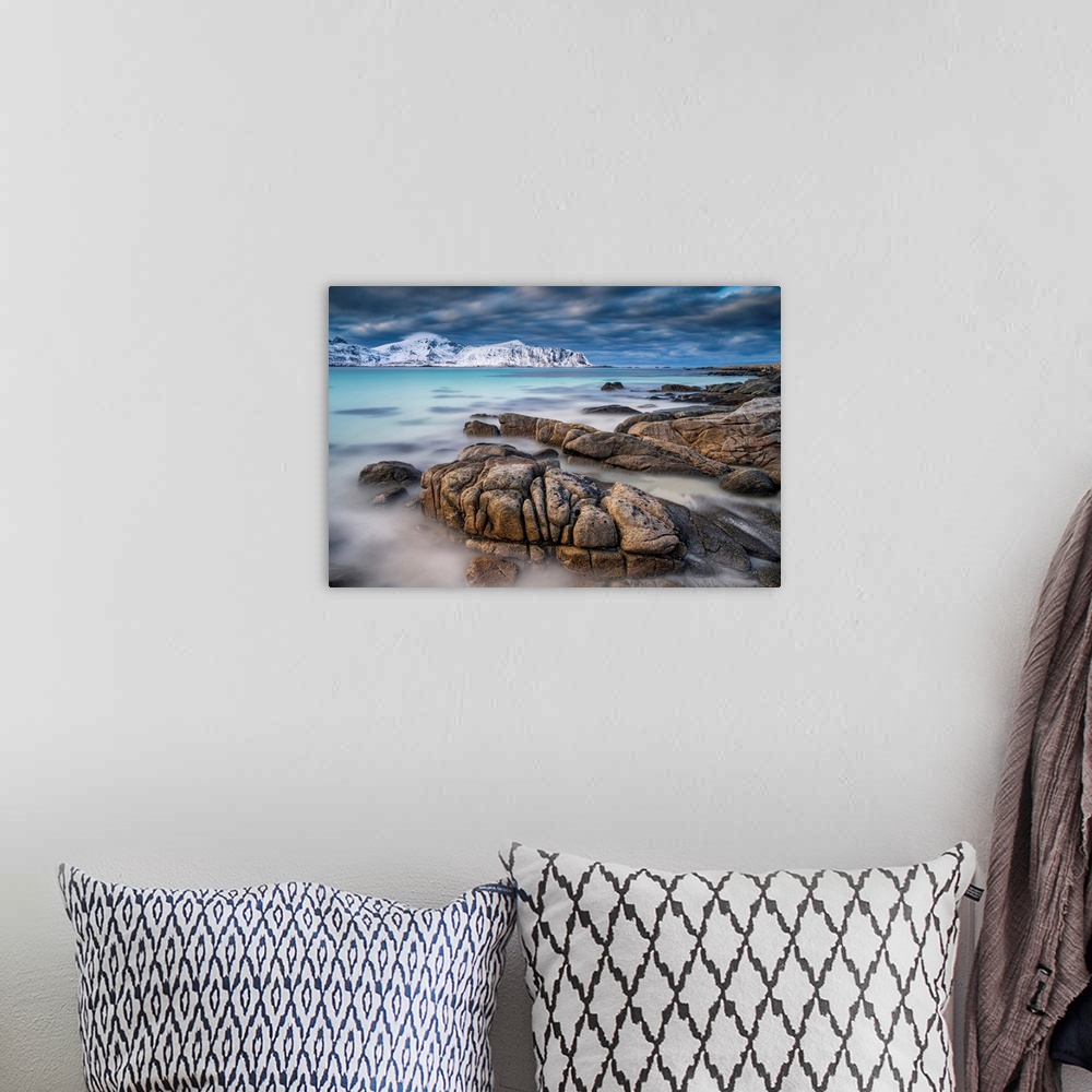 A bohemian room featuring Ramberg Beach, Lofoten Islands, Norway