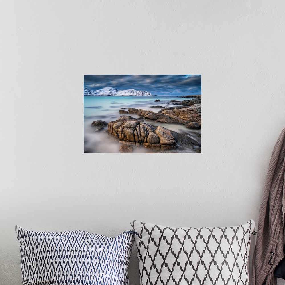 A bohemian room featuring Ramberg Beach, Lofoten Islands, Norway
