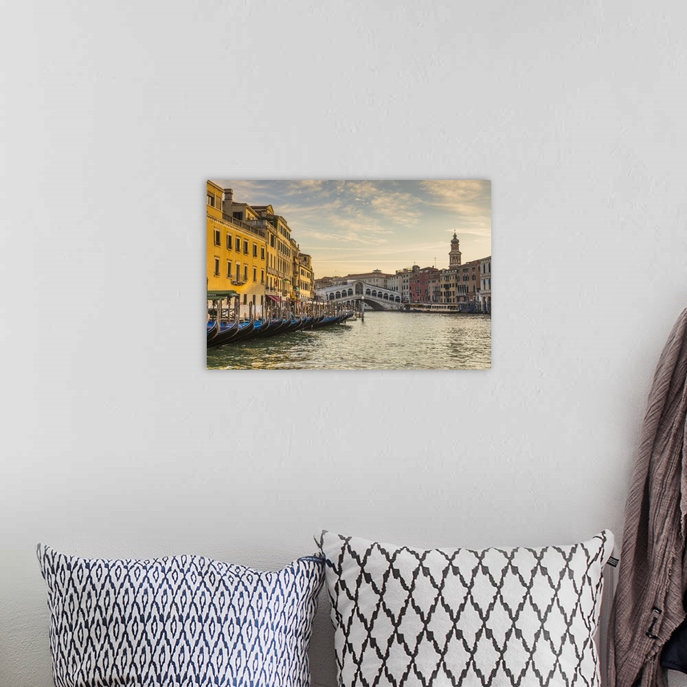 A bohemian room featuring Rialto Bridge, Grand Canal, Venice, Italy.