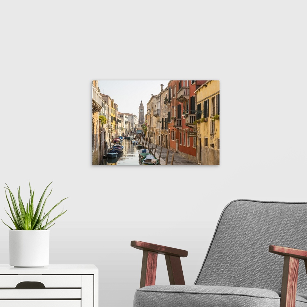 A modern room featuring Rio de San Bernaba, Dorsoduro, Venice, Italy.