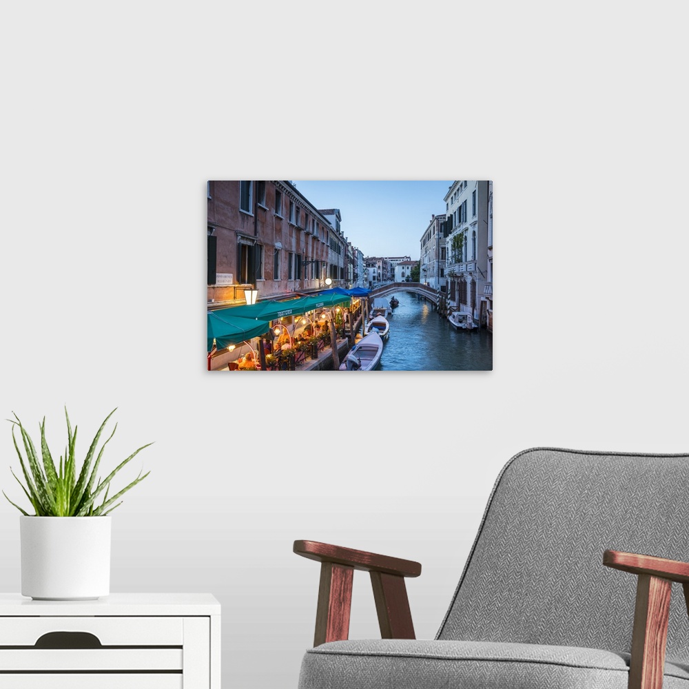 A modern room featuring Rio del Greci, Venice, Italy.