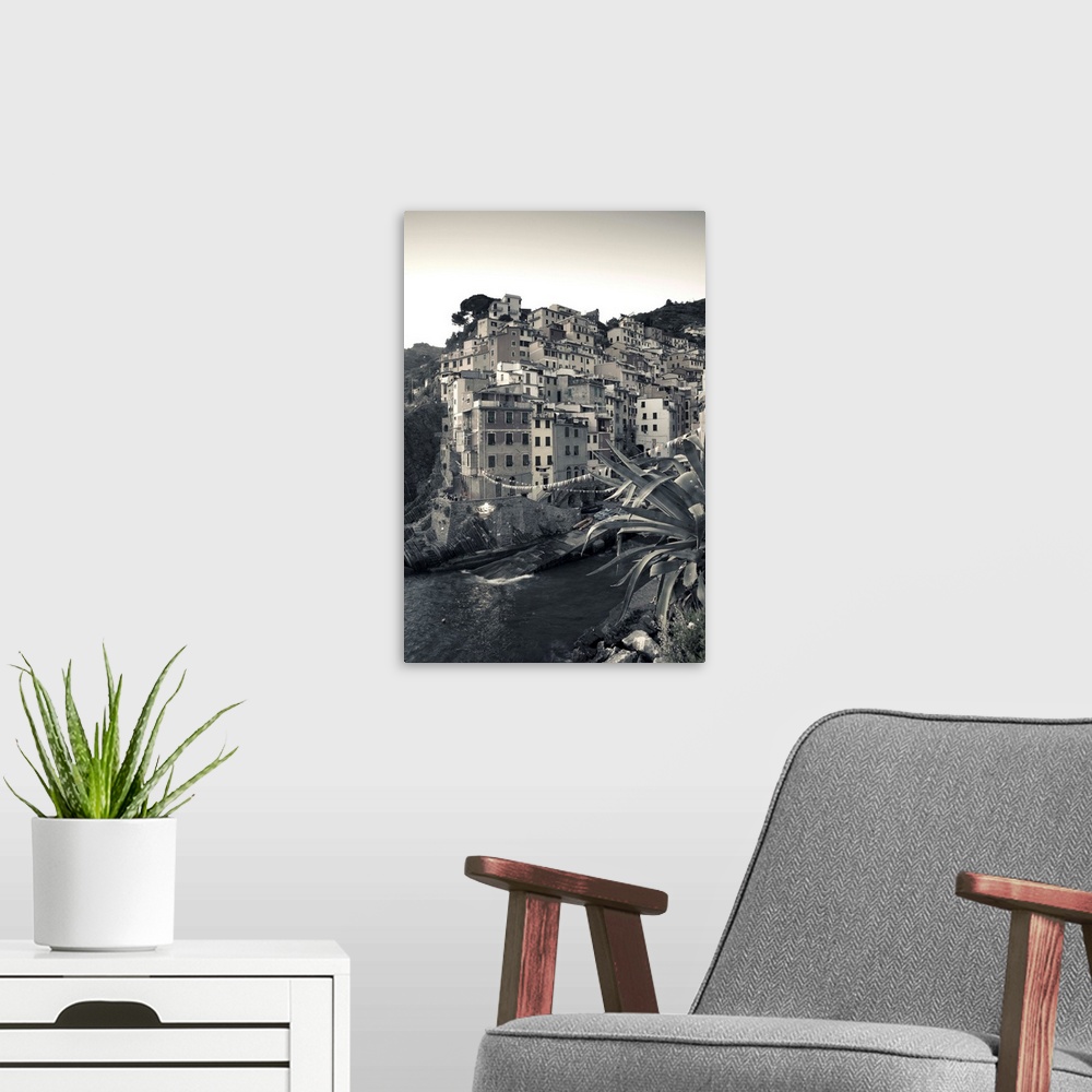 A modern room featuring Riomaggiore, Cinque Terre, Riviera di Levante, Liguria, Italy