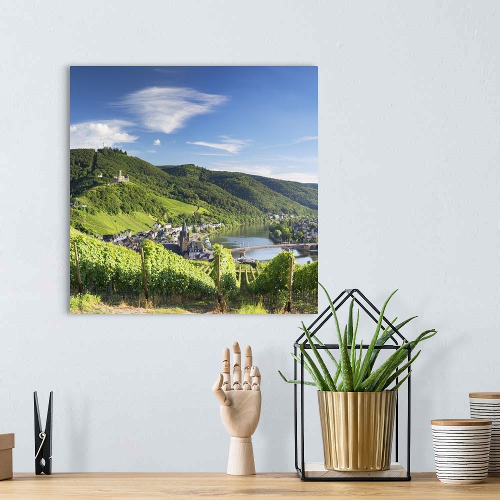 A bohemian room featuring View of River Moselle and Bernkastel-Kues, Rhineland-Palatinate, Germany.