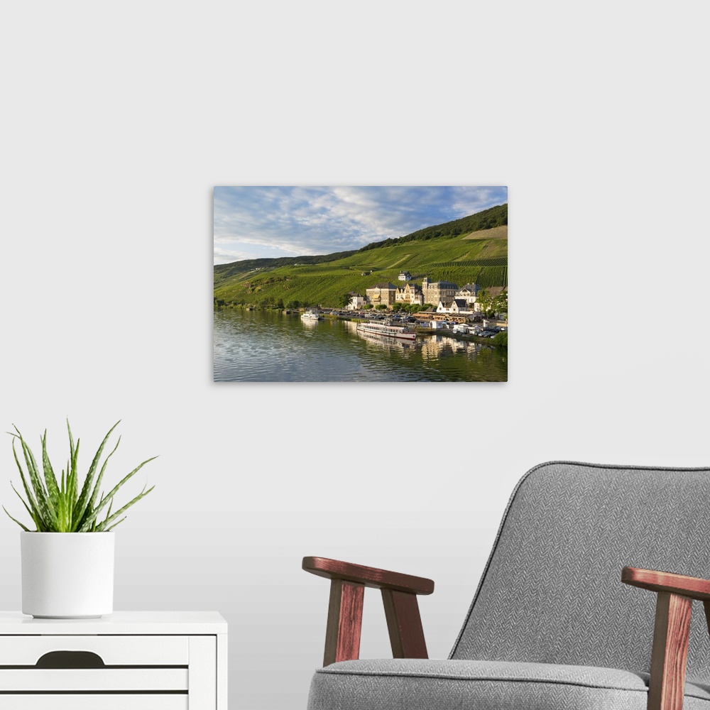 A modern room featuring River Moselle and Bernkastel-Kues, Rhineland-Palatinate, Germany.