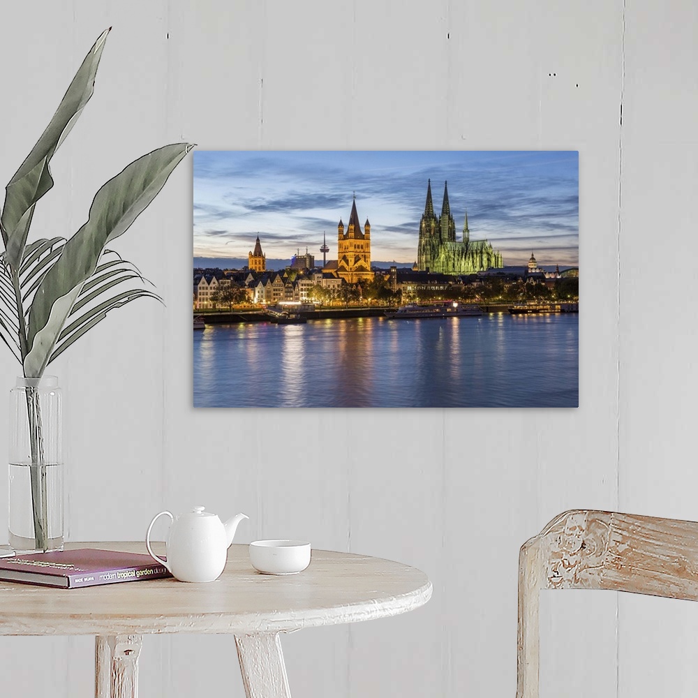 A farmhouse room featuring River Rhine, and Cathedral (Dom), Cologne (Koln), North Rhine Westphalia, Germany, Europe
