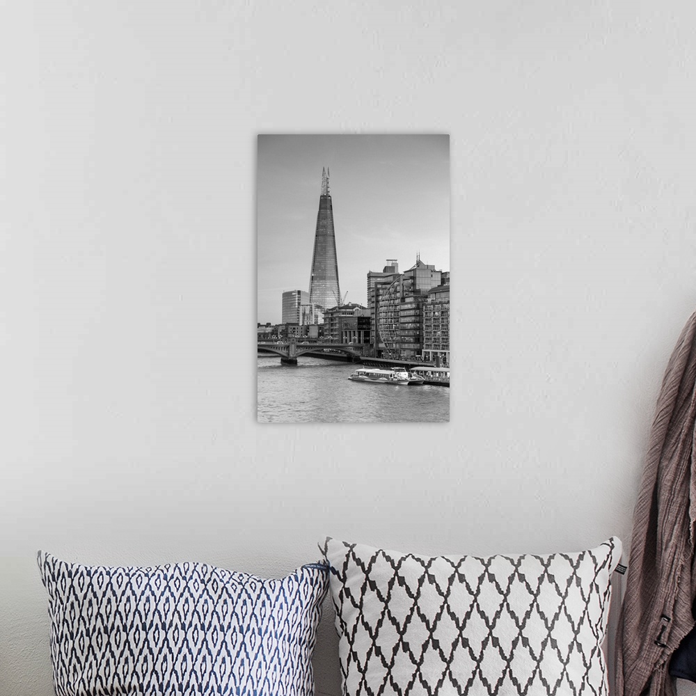 A bohemian room featuring River Thames, Southwark Bridge and The Shard, London, England, UK.