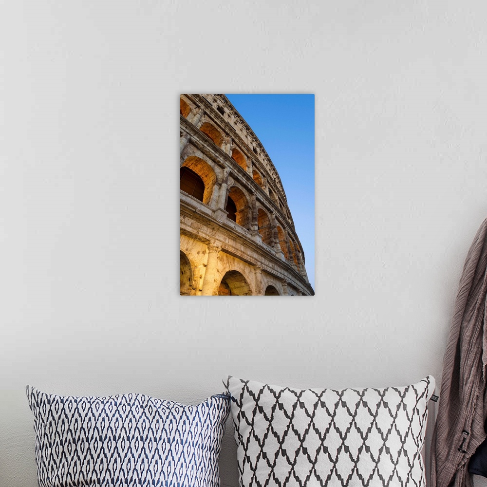 A bohemian room featuring Rome, Lazio, Italy. Colosseum at summer sunrise.