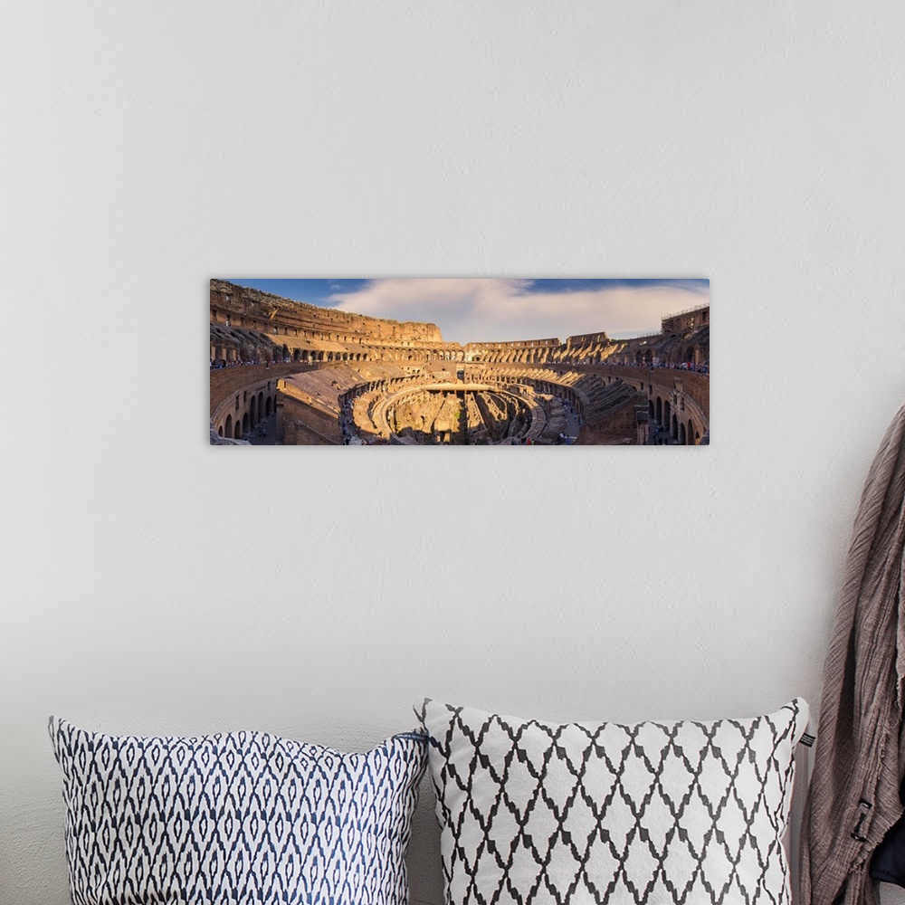 A bohemian room featuring Rome, Lazio, Italy. Inside the colosseum at sunset.