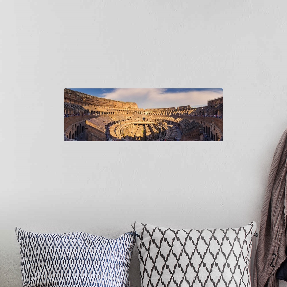 A bohemian room featuring Rome, Lazio, Italy. Inside the colosseum at sunset.