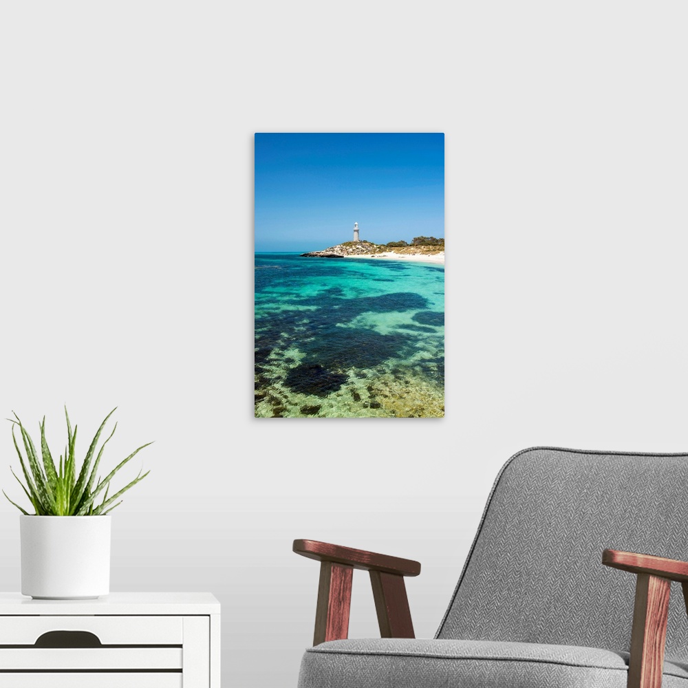A modern room featuring Rottnest Island, Fremantle, Perth, Western Australia, Australia. The Basin is the most popular sw...