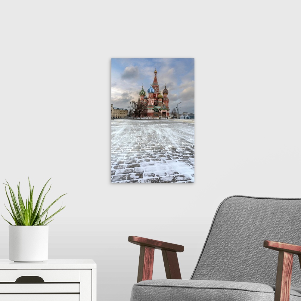 A modern room featuring Russia, Moscow, Red Square, St. Basil's Cathedral.