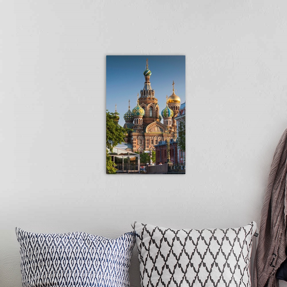A bohemian room featuring Russia, Saint Petersburg, Center, Church of the Saviour of Spilled Blood on Griboedov Canal, exte...