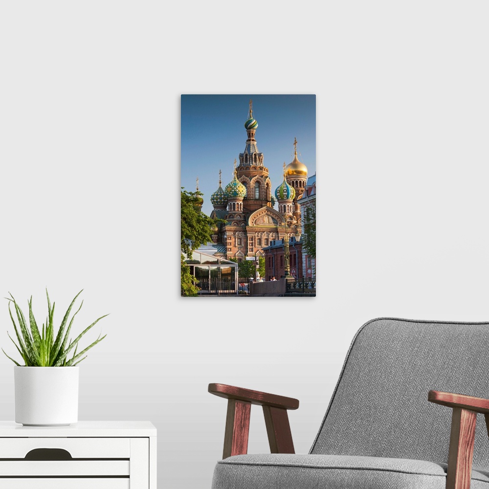 A modern room featuring Russia, Saint Petersburg, Center, Church of the Saviour of Spilled Blood on Griboedov Canal, exte...