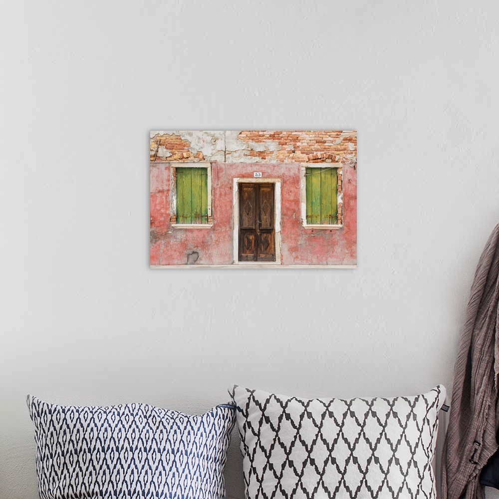 A bohemian room featuring Rustic Colourful Building, Burano, Venice, Italy