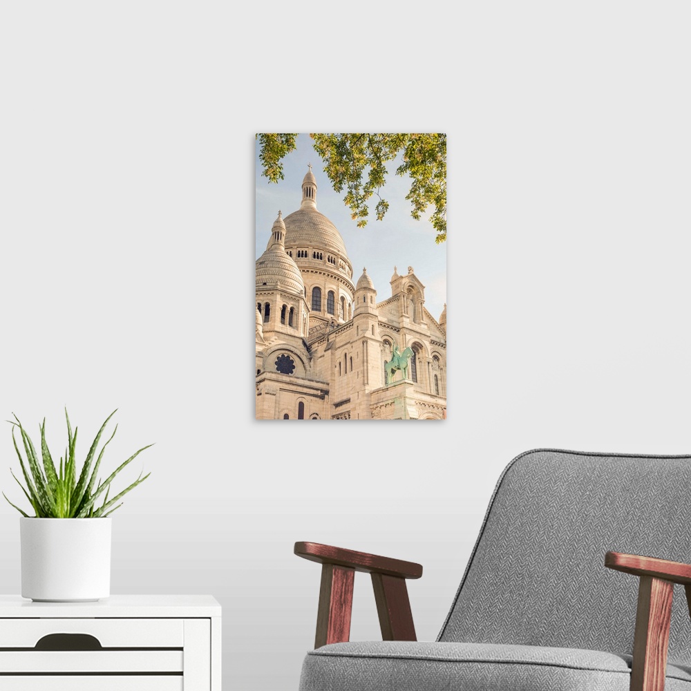 A modern room featuring Sacre Coeur cathedral, Paris, France
