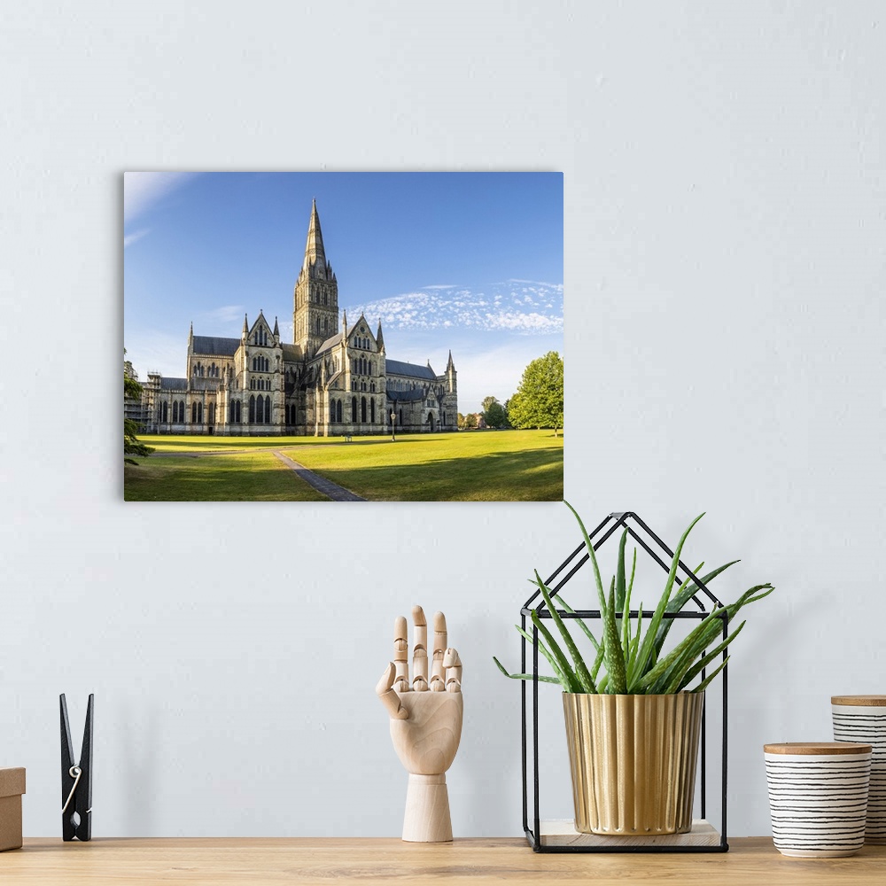 A bohemian room featuring Salisbury Cathedral, Salisbury, Wiltshire, England, United Kingdom.