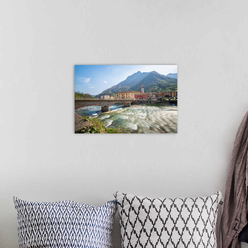 A bohemian room featuring San Pellegrino Terme And Brembo River, Val Brembana, Province Of Bergamo, Orobie Alps, Italian Al...