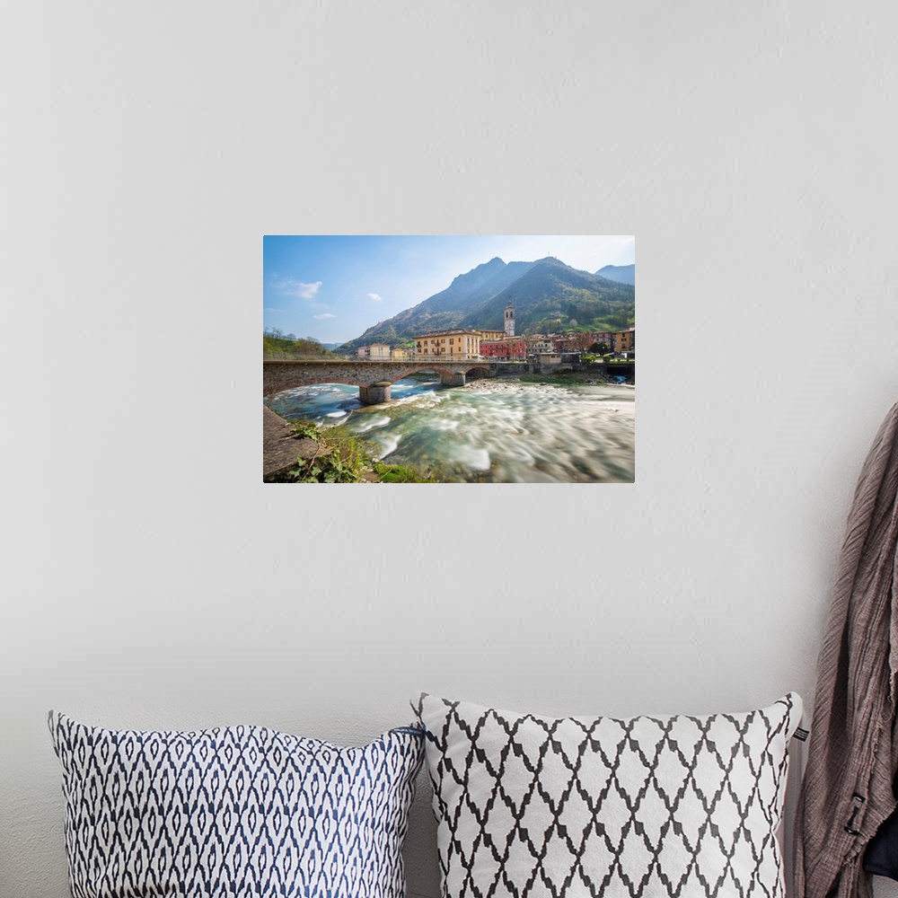 A bohemian room featuring San Pellegrino Terme And Brembo River, Val Brembana, Province Of Bergamo, Orobie Alps, Italian Al...