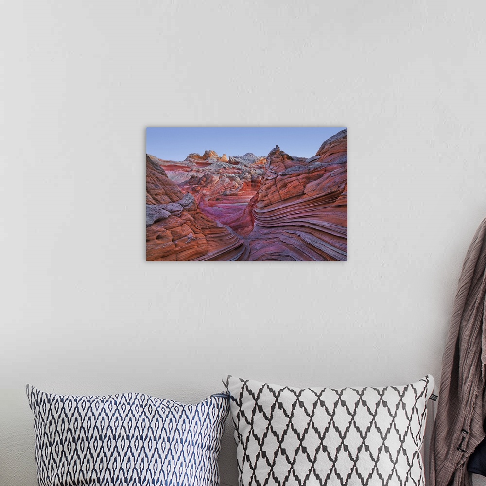A bohemian room featuring Sandstone erosion landscape in White Pocket. USA, Arizona, Coconino, Vermillion Cliffs, White Poc...
