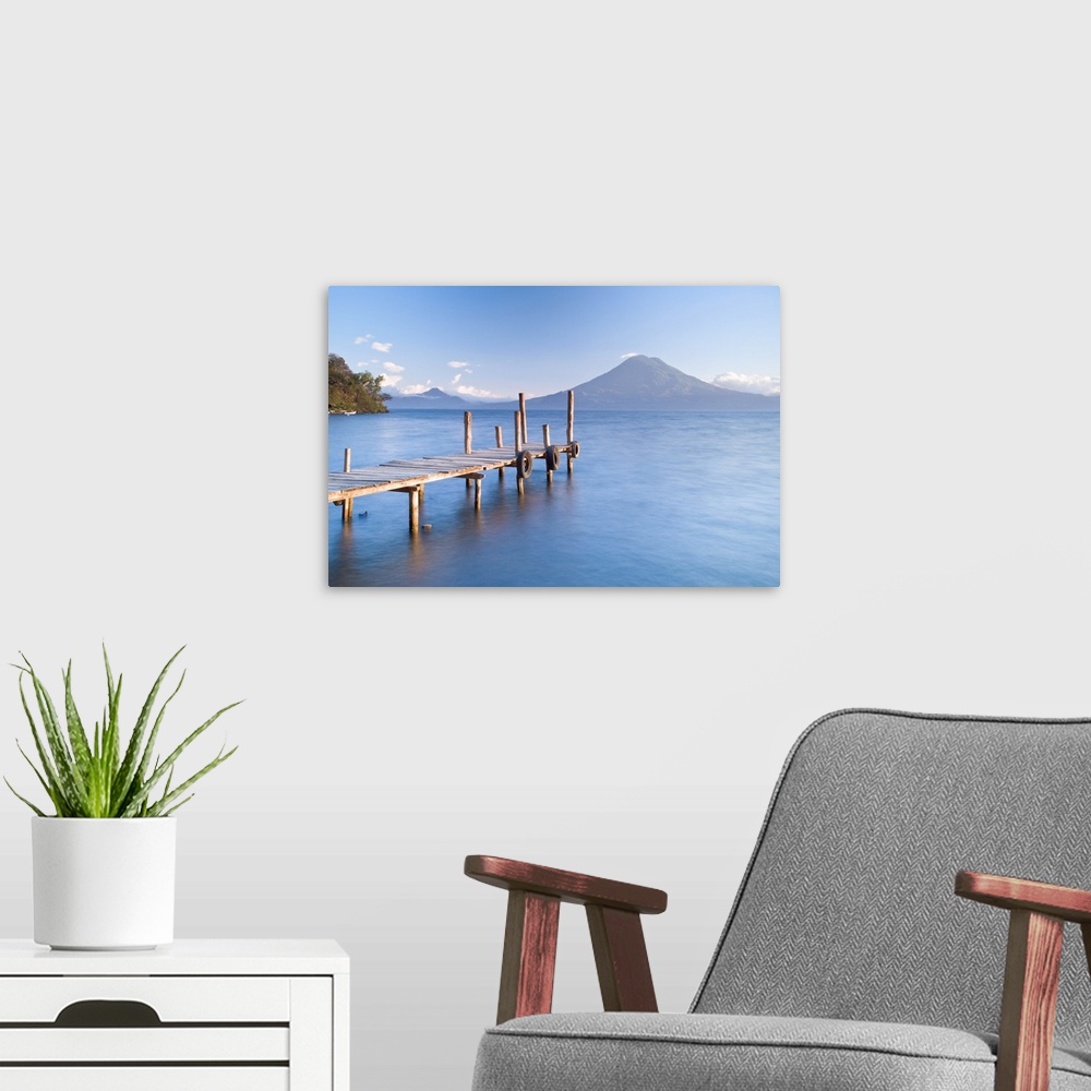 A modern room featuring Santa Cruz La Laguna, Lake Atitlan, Western Highlands, Guatemala, Central America