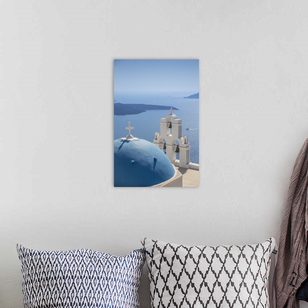 A bohemian room featuring Santorini (Thira), Cyclades Islands, Greece.