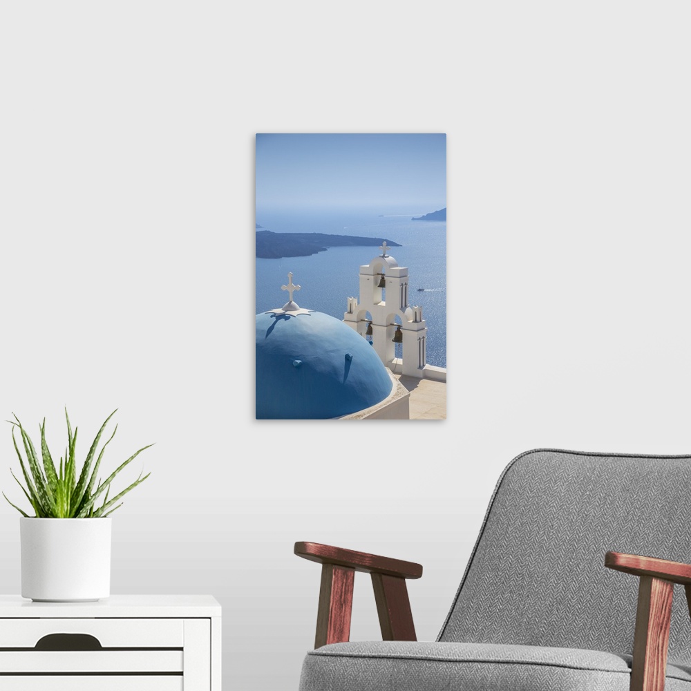 A modern room featuring Santorini (Thira), Cyclades Islands, Greece.