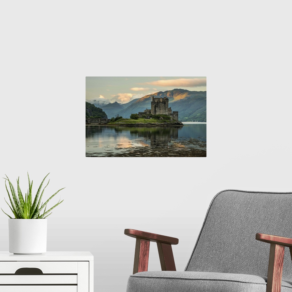 A modern room featuring Europe, United Kingdom, Scotland, Dornie, Eilean Donan Castle, west, .