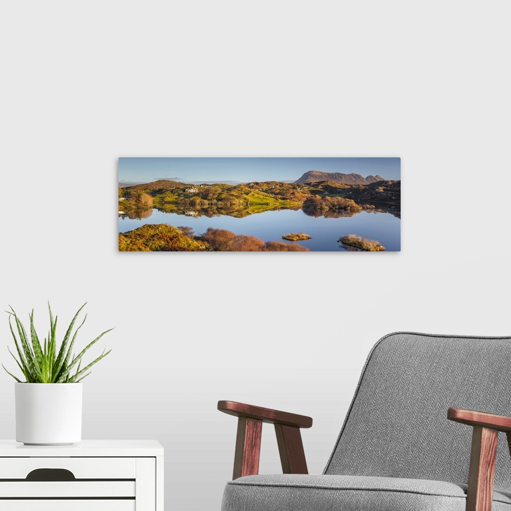 A modern room featuring UK, Scotland, Highland, Sutherland, Drumbeg, Loch Drumbeg.