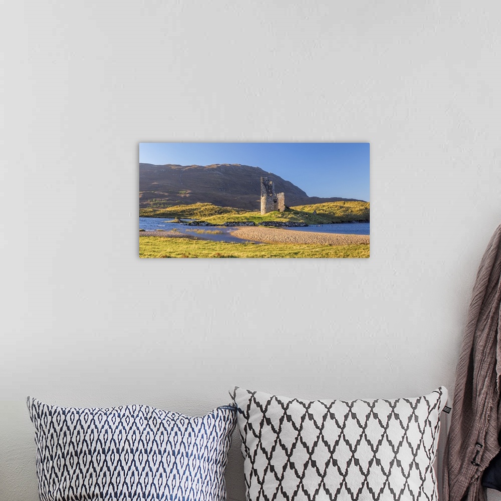 A bohemian room featuring UK, Scotland, Highland, Sutherland, Lochinver, Loch Assynt, Ardvreck Castle.