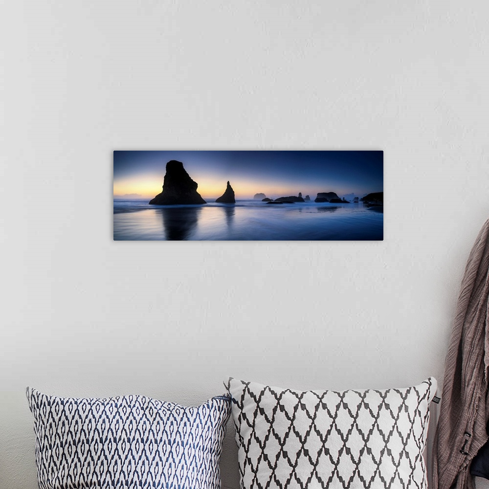 A bohemian room featuring Sea Stacks At Sunset, Bandon Beach, Oregon, USA