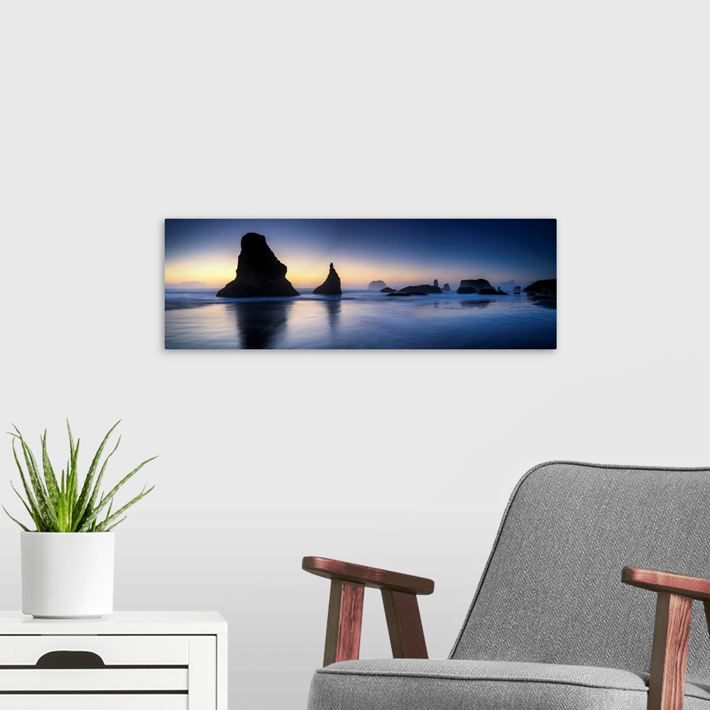 A modern room featuring Sea Stacks At Sunset, Bandon Beach, Oregon, USA