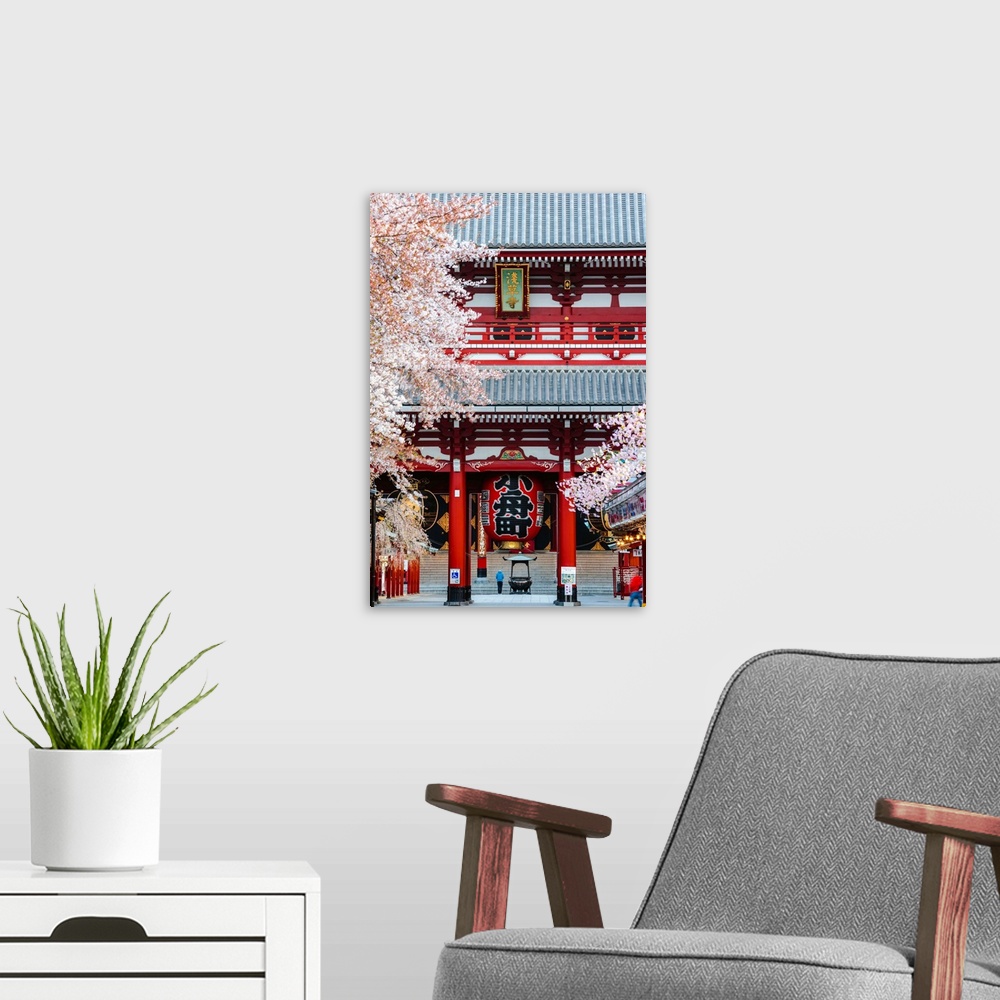 A modern room featuring Sensoji temple complex, Asakusa, Tokyo, Japan.