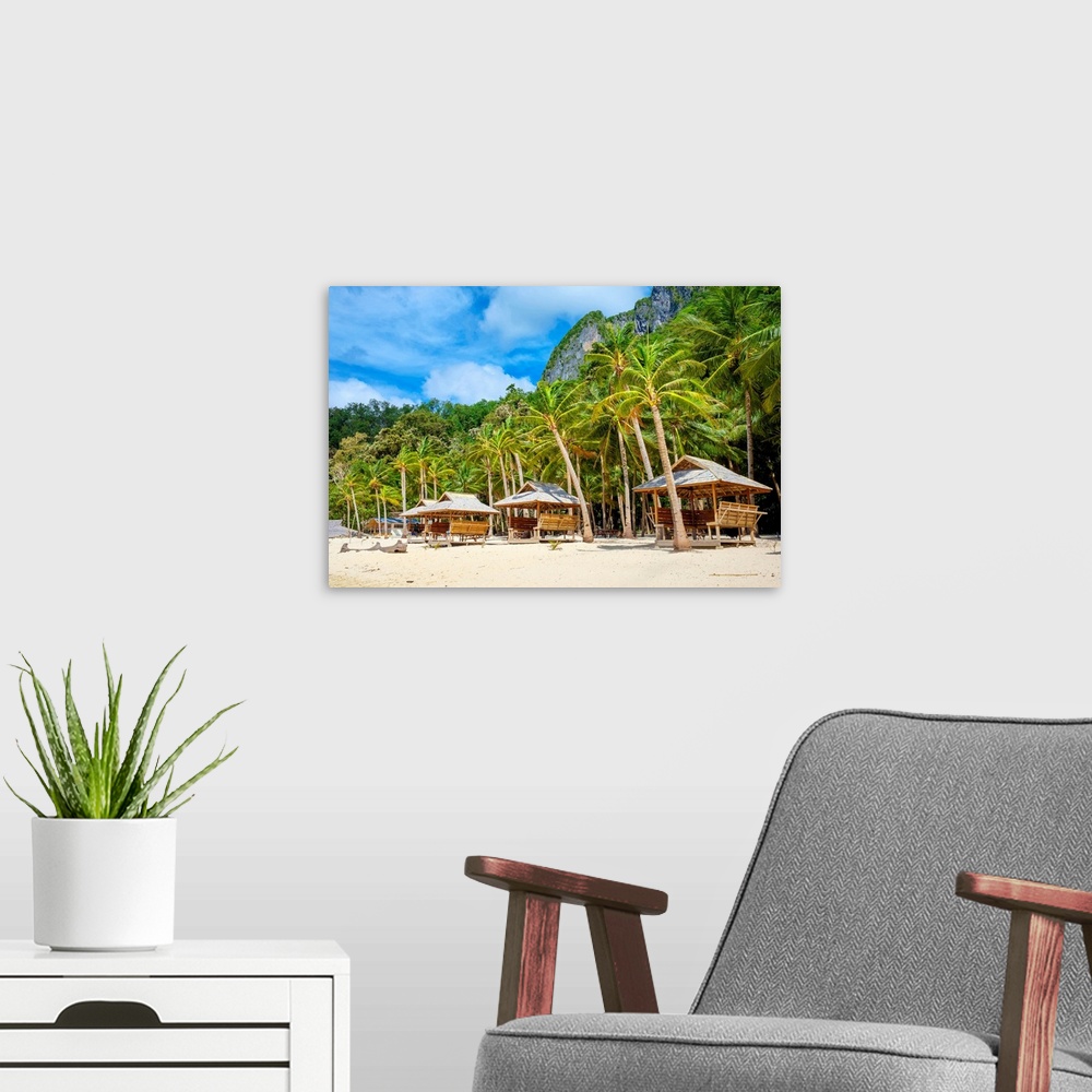 A modern room featuring Seven Commando Beach, El Nido, Palawan, Philippines.
