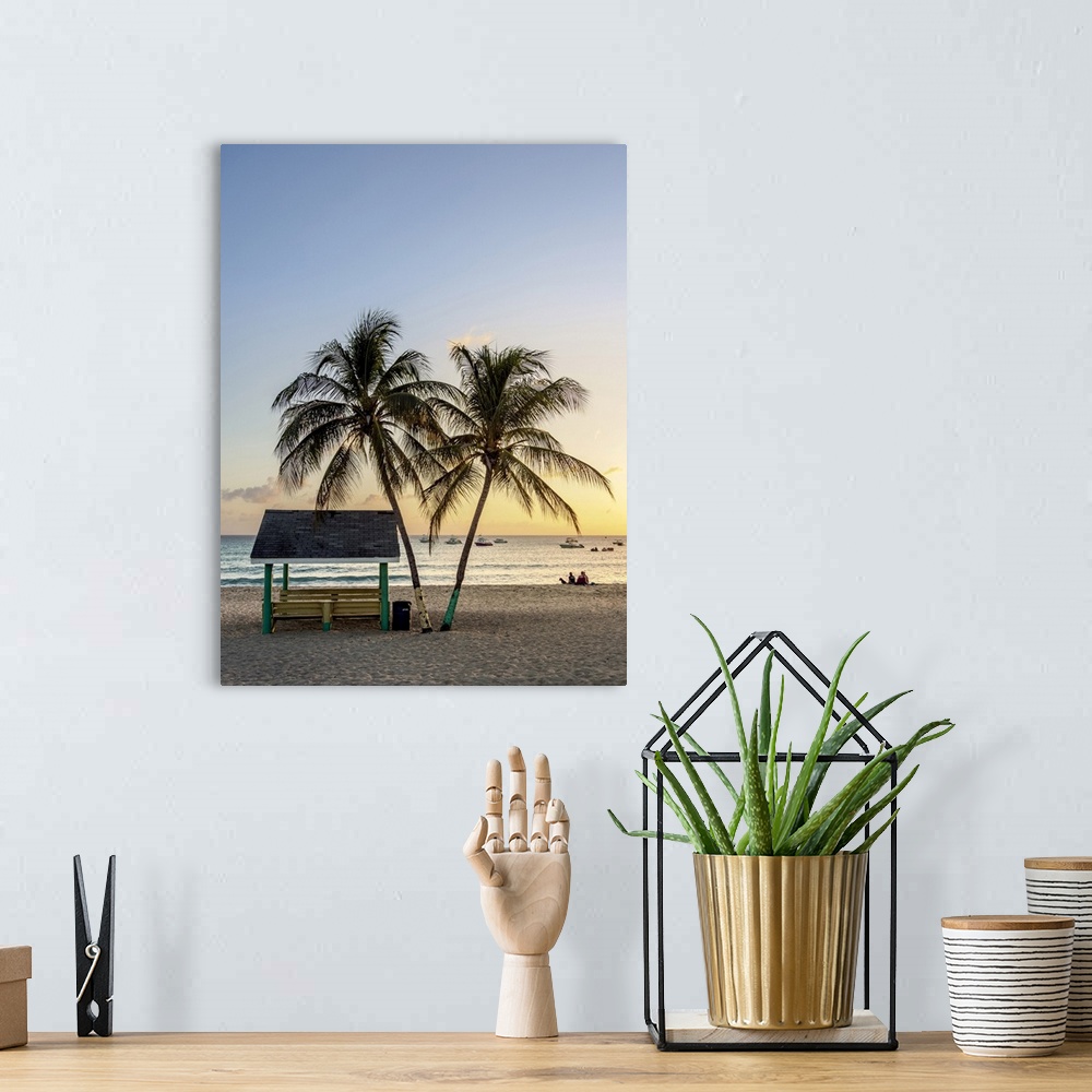 A bohemian room featuring Seven Mile Beach at sunset, West Bay, Grand Cayman, Cayman Islands
