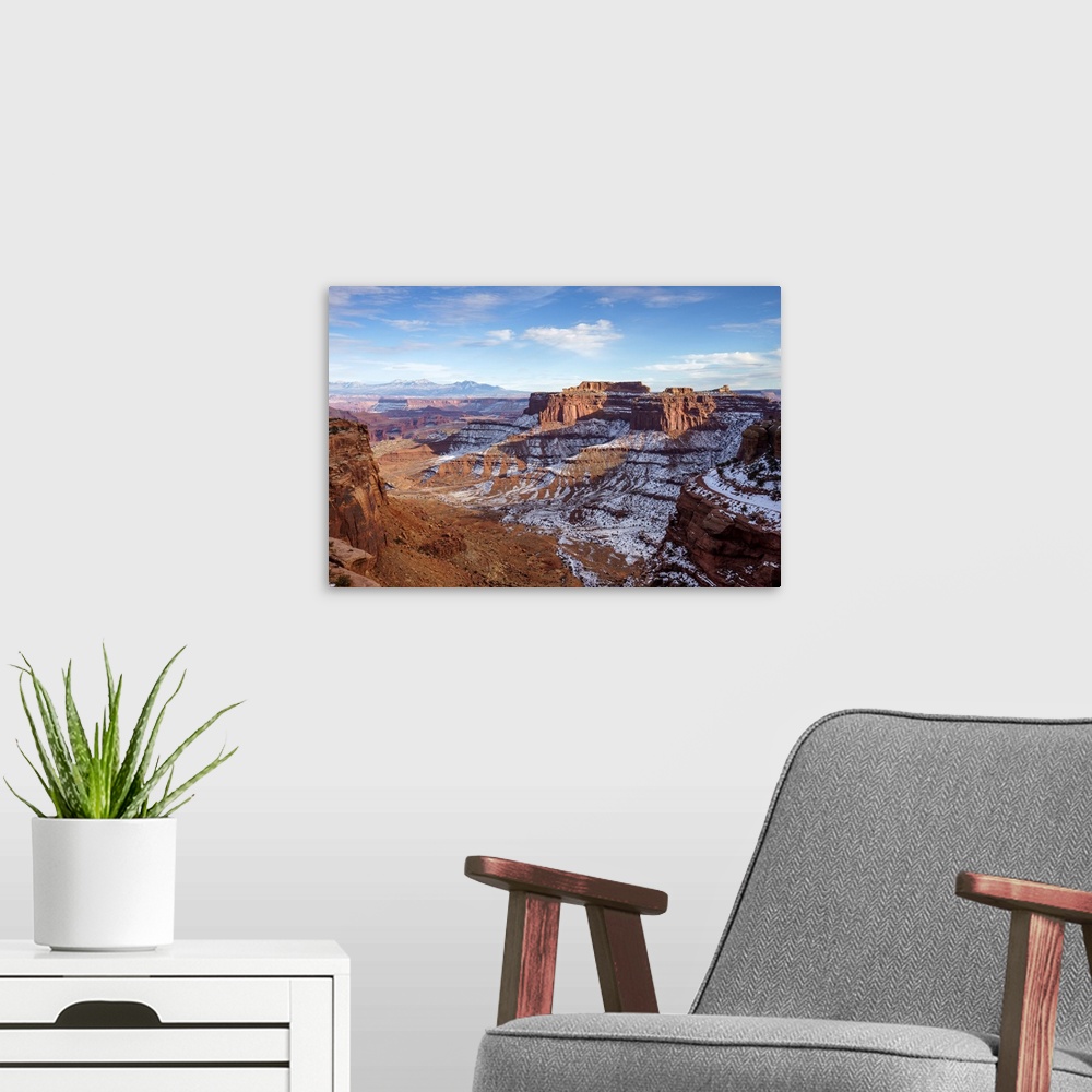 A modern room featuring Shafer Canyon Overlook, Canyonlands National Park, Moab, Utah, USA.