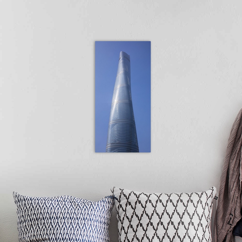 A bohemian room featuring Shanghai Tower, Lujiazui financial district, Pudong, China.