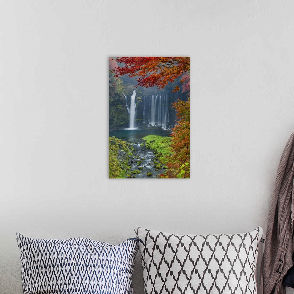 A bohemian room featuring Shiraito Falls In Autumn, Fujinomiya, Shizuoka Prefecture, Japan