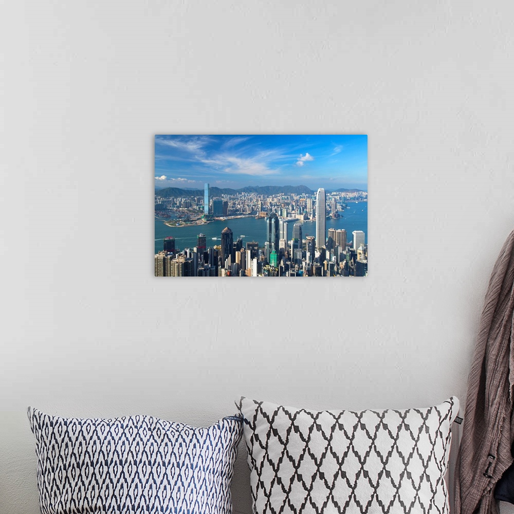 A bohemian room featuring Skyline Of Hong Kong Island And Kowloon From Victoria Peak, Hong Kong Island, Hong Kong