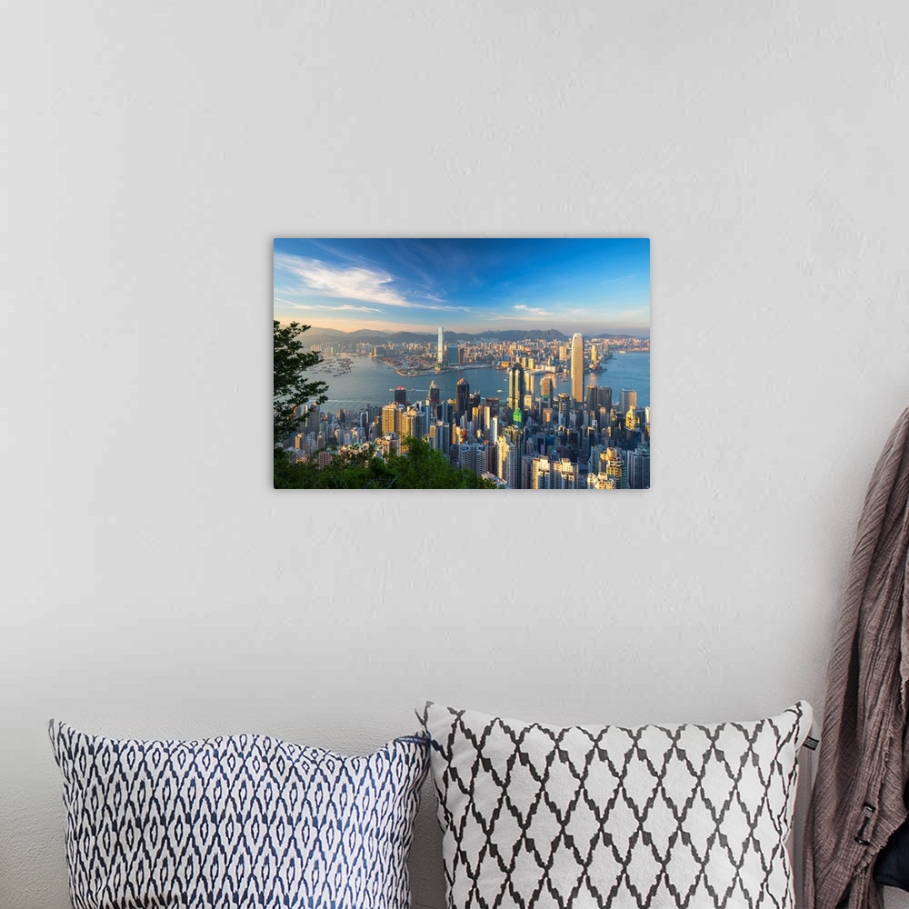 A bohemian room featuring Skyline Of Hong Kong Island And Kowloon From Victoria Peak, Hong Kong Island, Hong Kong