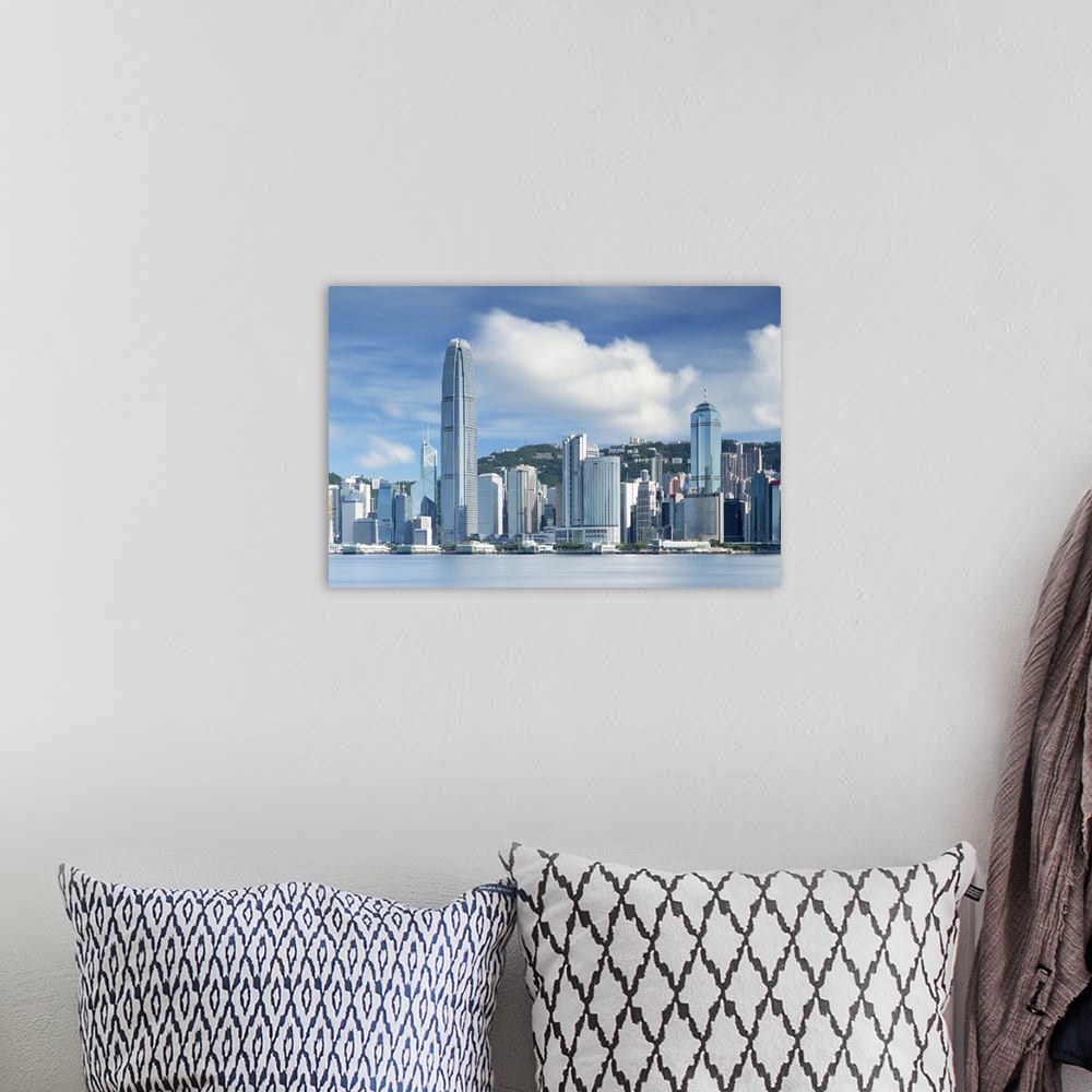 A bohemian room featuring Skyline of Hong Kong Island, Hong Kong, China.